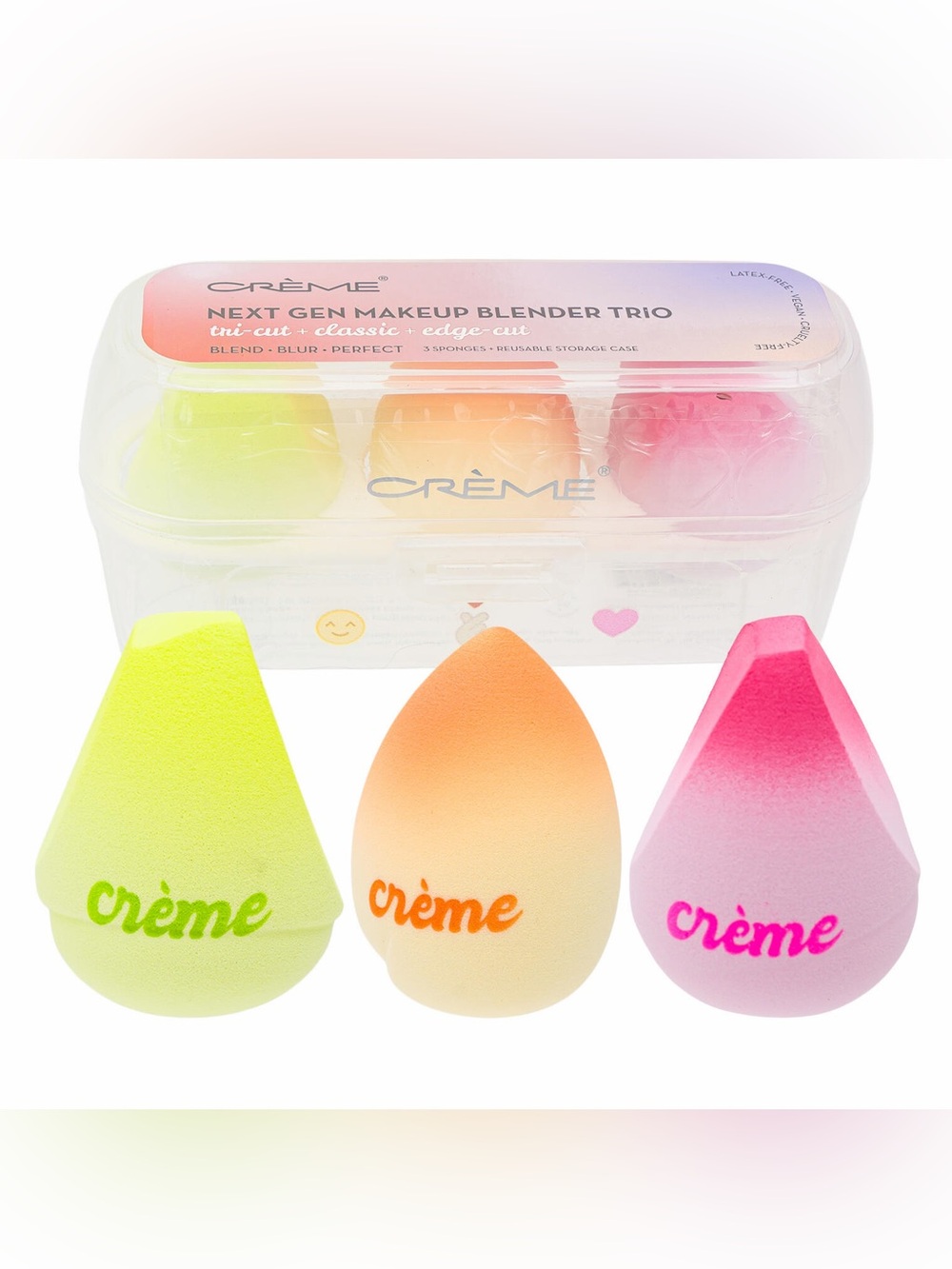 🔥The Creme Shop Next Gen Makeup Blender Trio  - Neon Yellow, Peach, Pink